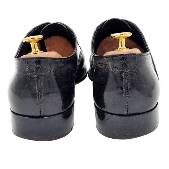 Italian Artioli Mens size 9 Smokey Brown Grey Leather Dress Shoes Luxury Oxfords - Picture 5 of 13